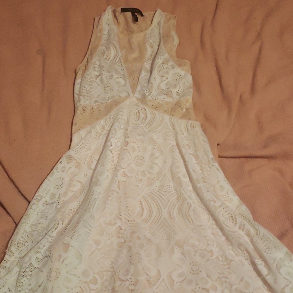Light pink and white lace dress
